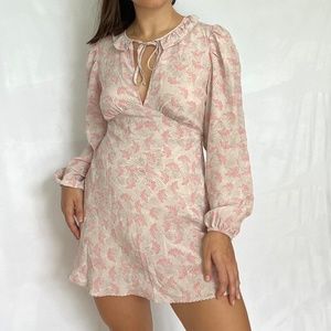EUC Wilfred 100% Silk Babydoll Mini Dress